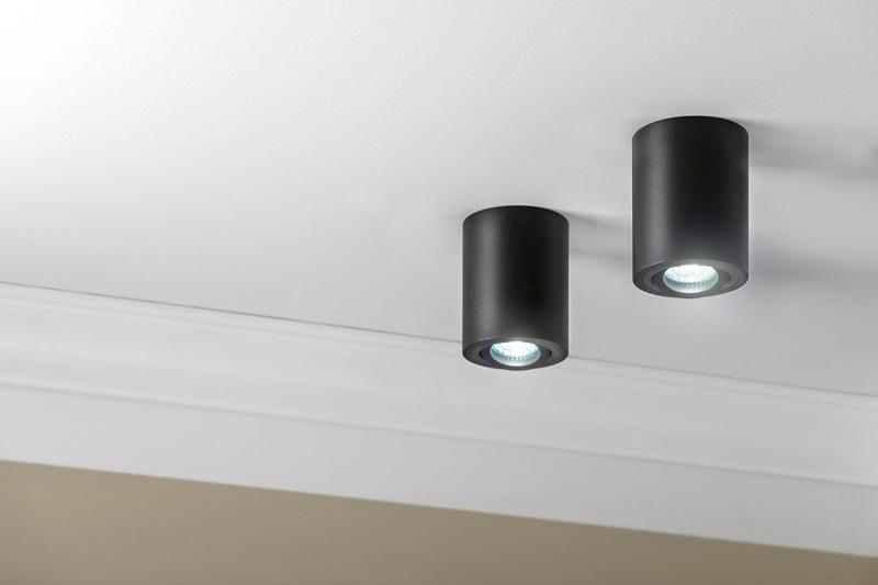 Decor Superficie della lampada montata SENSA in alluminio 85x115 IP20 max 50W, alloggiamento nero rotondo. 1208964004