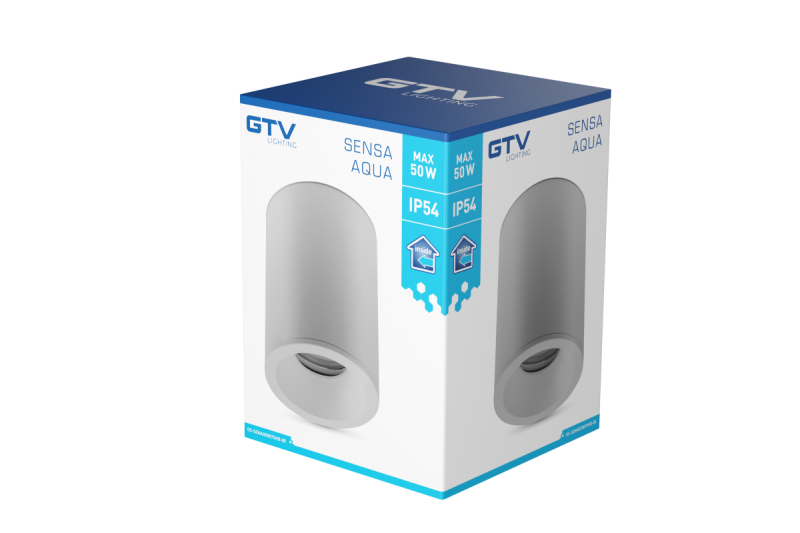 Decor Lampada da soffitto SENSA AQUA in alluminio 85x115 IP54 max 50W grigio circolare 1208964008