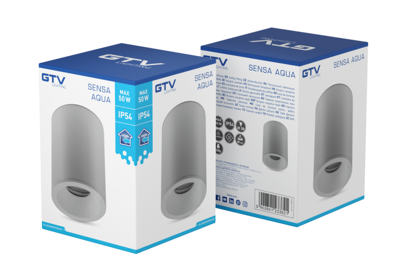 Decor Lampada da soffitto SENSA AQUA in alluminio 85x115 IP54 max 50W grigio circolare 1208964008