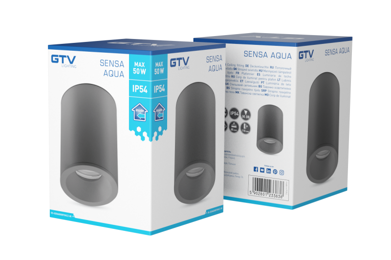 Decor Lampada da soffitto SENSA AQUA in alluminio 85x115 IP54 max 50W circolare nera 1208964009