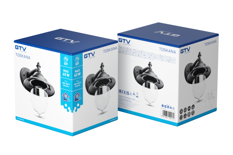 Decor Luminaire da giardino TOSKANA-AD E27 MAX.60W IP54 AC220-240V 50-60Hz nero opaco. 1208964026