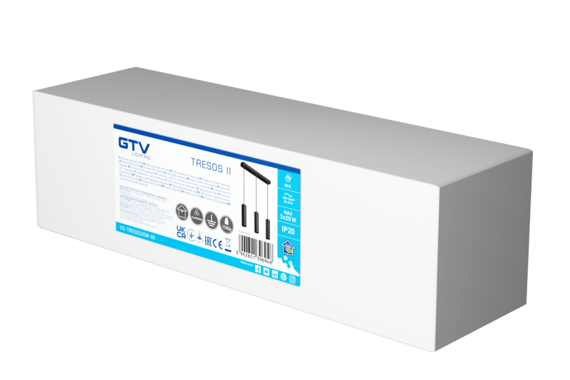 Decor Lampada sospesa TRESOS II 3xGU10 in alluminio IP20 max. 3x20W nera. 1208964030