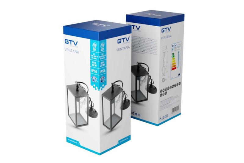 Decor Apparecchio da giardino sospeso VENTANA-H E27 MAX.20W IP54 AC220-240V 50-60Hz nero 1208964047