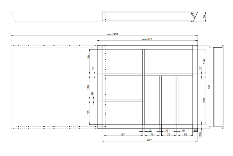 Decor Cutle Portaposate Cucina Regolabile Inserto per Armadi da 600-1000mm 1208966291