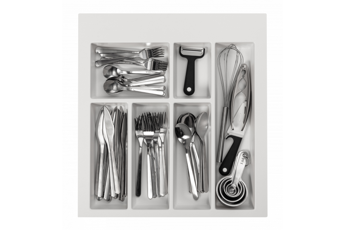 Decor Cutle Vassoi per Posate Inserto per Cassetto da Cucina 500 Bianco 1208966375 - Productafbeelding 3