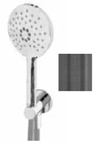 Waterevolution Flow set completo di doccia tonda a mano con connessione a parete in gun metal T1621RGME.