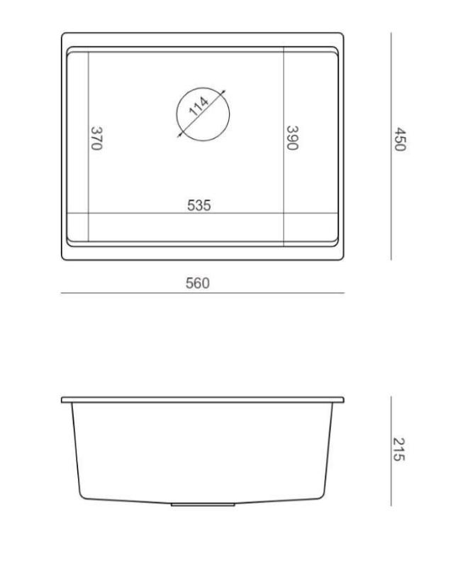 Quadri Newport II lavello sottopiano in granito bianco 560x450 mm 1208966922