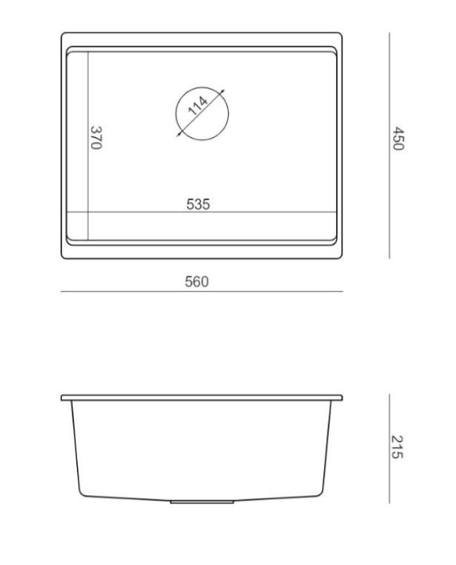 Quadri Newport II lavello sottopiano in granito bianco 560x450 mm 1208966922