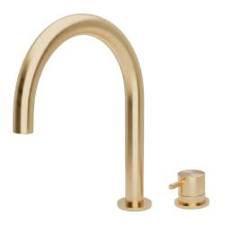 Waterevolution Flow Rubinetto per lavabo a 2 fori oro chiaro spazzolato T1121UWGE