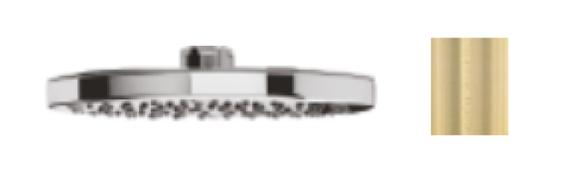 Waterevolution Flow doccia a soffitto 200mm PVD Light Gold T1643WGE