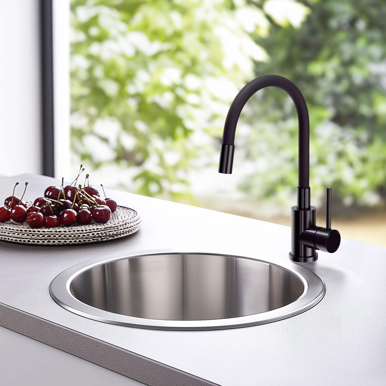 Quadri Bristol Miscelatore da cucina con bocca flessibile nera PVD nero 1208967083 - Productafbeelding 2