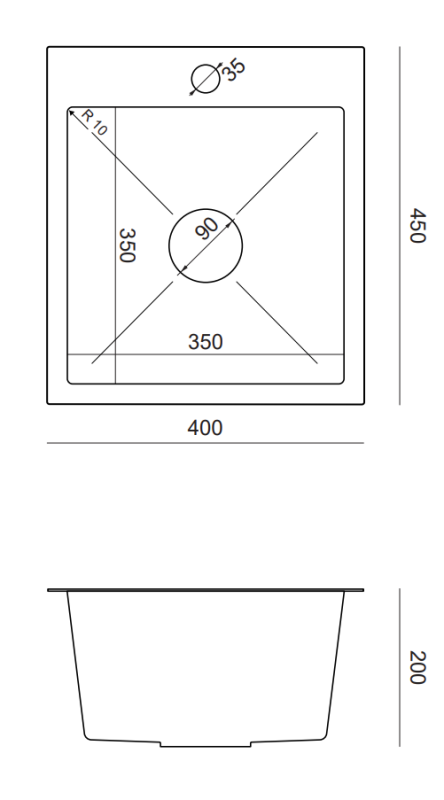 Quadri Dixton 40 Set lavello in acciaio inossidabile nero con rivestimento PVD nano 400x450 mm con foro per rubinetto montaggio sopra piano e Quadri Bristol rubinetto da cucina