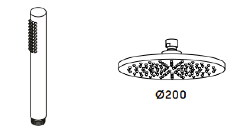 Waterevolution Flow combinazione doccia con soffione a pioggia bianco opaco T141NBR