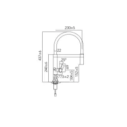 CARESSI Black Line Miscelatore monocomando da cucina in acciaio inossidabile nero CA1112BK ECO 1208967206