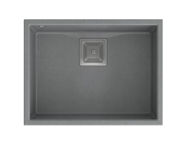 Quadri Quadrangle granito grigio lavello sottopiano 55x42cm con tappo in acciaio inossidabile 1208967274