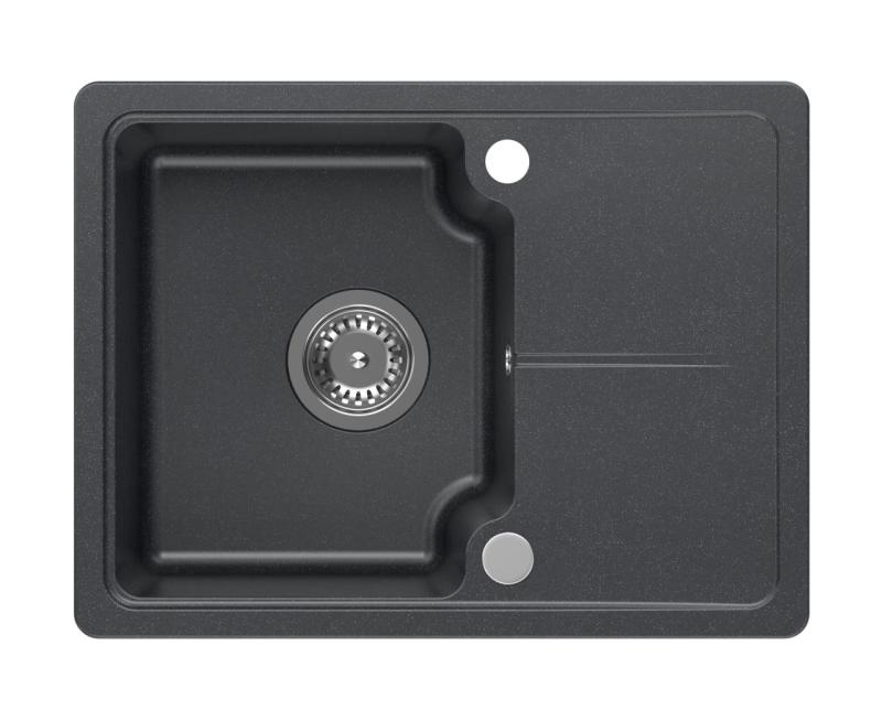 Quadri Kendal Lavello in granito antracite 58x44 cm con scolapiatti 1208967403