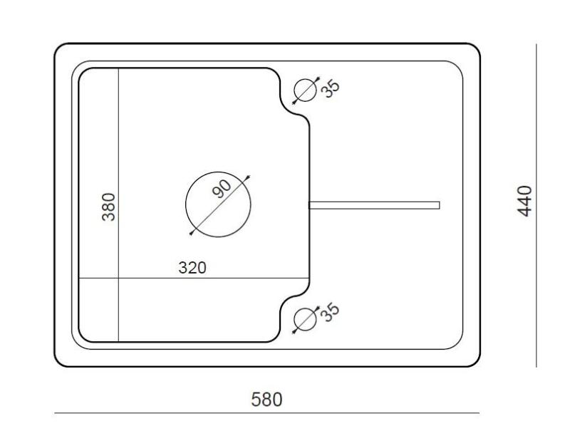 Quadri Kendal Lavello in granito beige sabbia 58x44 cm con scolapiatti 1208967405
