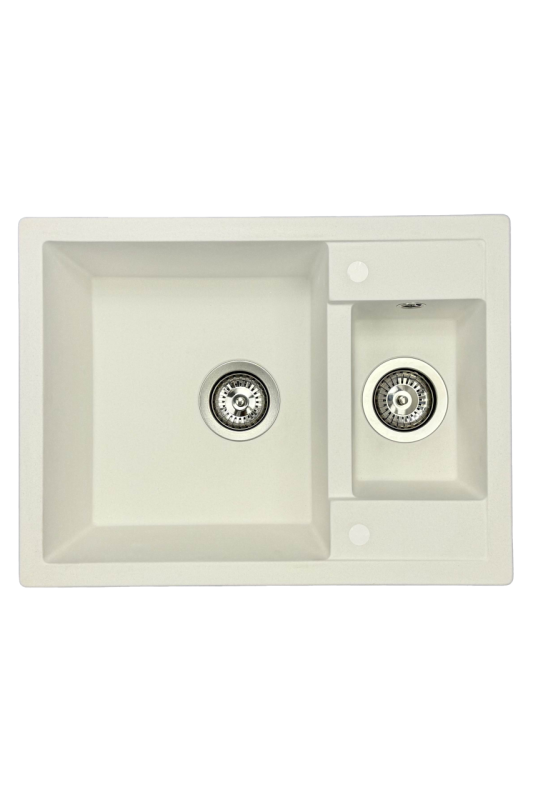 GraniteMy Smart lavello da appoggio extra basso in granito bianco 1,5 vasca 58x44cm 1208967418