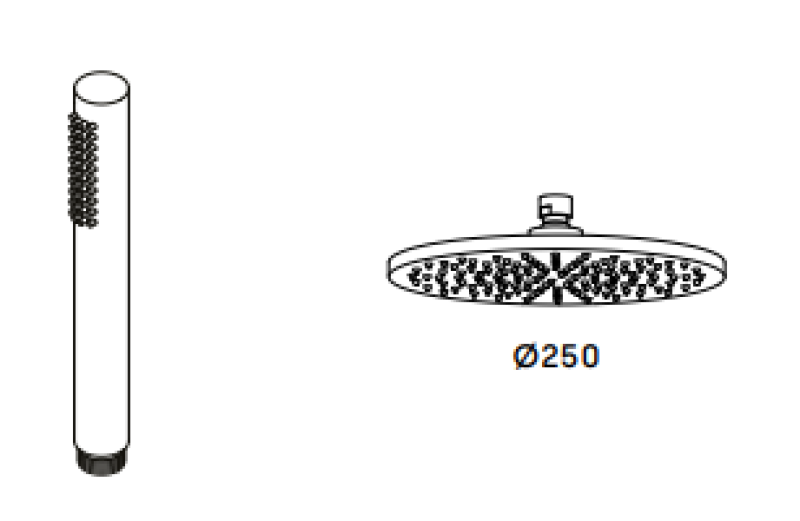 Waterevolution Flow combinazione doccia con soffione a pioggia PVD oro White Gold 250mm T141N25WGE