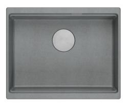 Quadri Newport II lavello sottopiano in granito grigio 560x450mm con tappo e coperchio di scarico in acciaio inox 1208967456