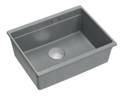 Quadri Newport II lavello sottopiano in granito grigio 560x450mm con tappo e coperchio di scarico in acciaio inox 1208967456