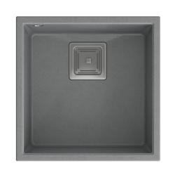 Quadri Quadrangle grigio granito sottopiano lavello 42x42cm con tappo in acciaio inox 1208967483