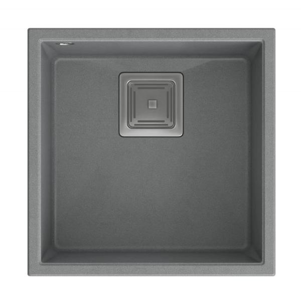 Quadri Quadrangle grigio granito sottopiano lavello 42x42cm con tappo in acciaio inox 1208967483