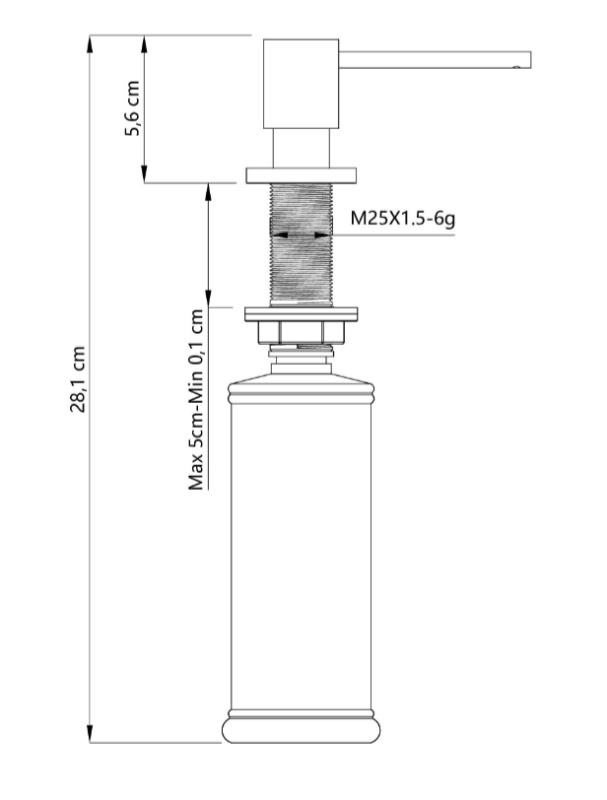 Dispenser di Sapone da Incasso Quadri Luxor in Acciaio Inossidabile, ricaricabile dall'alto 1208967508.