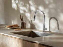 Pure.Sink Prestige lavello in acciaio inox 34x40 cm raggio 10 mm sottopiano, filo-top e incasso PPG3440-02