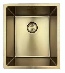 Pure.Sink Prestige lavello 34x40 cm PVD Oro raggio 10 mm per installazione sottopiano, filo top e sopratop PPG3440-60.