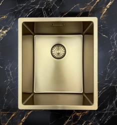 Pure.Sink Prestige lavello 34x40 cm PVD Oro raggio 10 mm per installazione sottopiano, filo top e sopratop PPG3440-60.