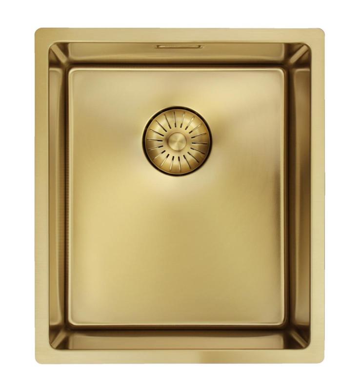 Pure.Sink Prestige lavello 34x40 cm PVD Oro raggio 10 mm per installazione sottopiano, filo top e sopratop PPG3440-60.