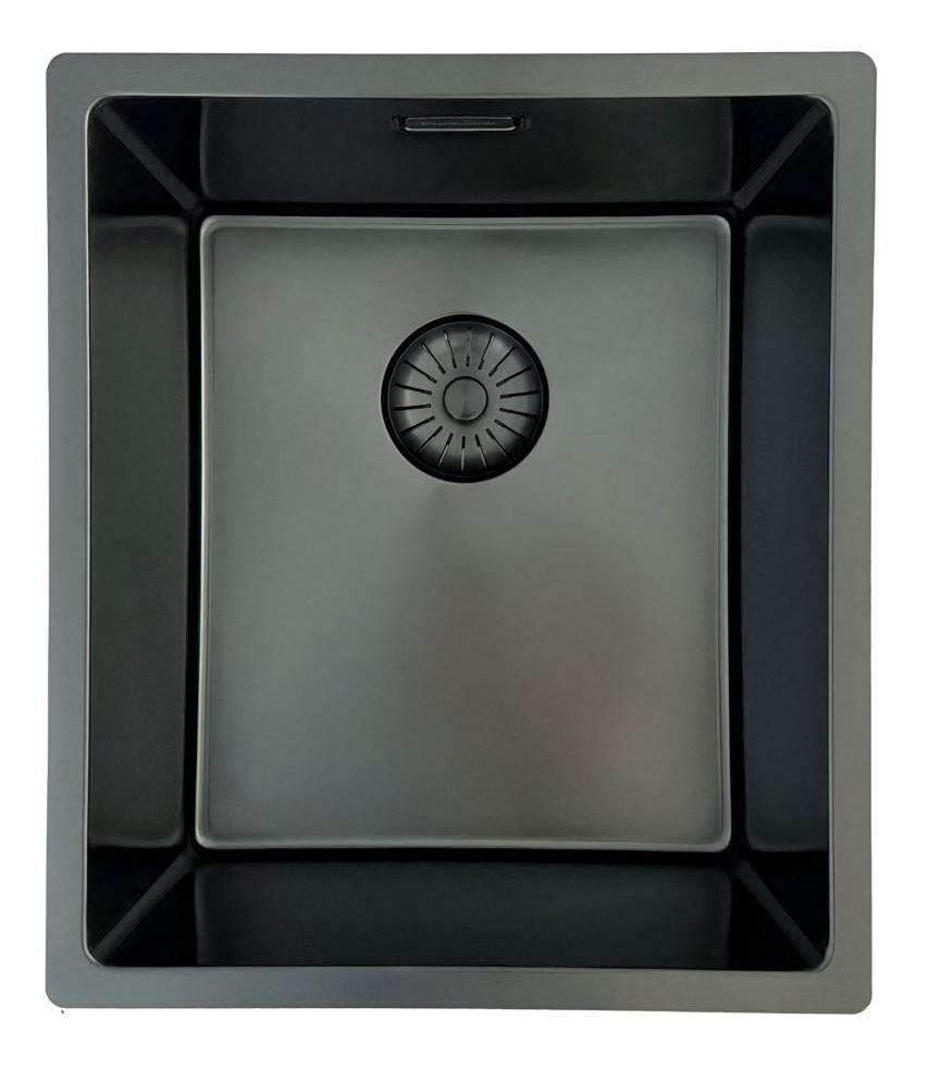 Lavello Pure.Sink Prestige PVD gun metal 34x40 cm raggio 10mm sottopiano, filo top e sopratop PPG3440-61. - Productafbeelding