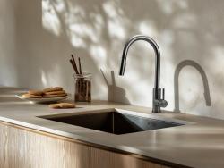 Lavello Pure.Sink Prestige PVD gun metal 34x40 cm raggio 10mm sottopiano, filo top e sopratop PPG3440-61.