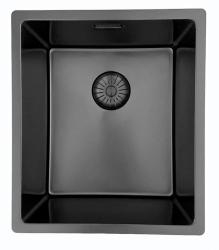 Lavello Pure.Sink Prestige PVD gun metal 34x40 cm raggio 10mm sottopiano, filo top e sopratop PPG3440-61.