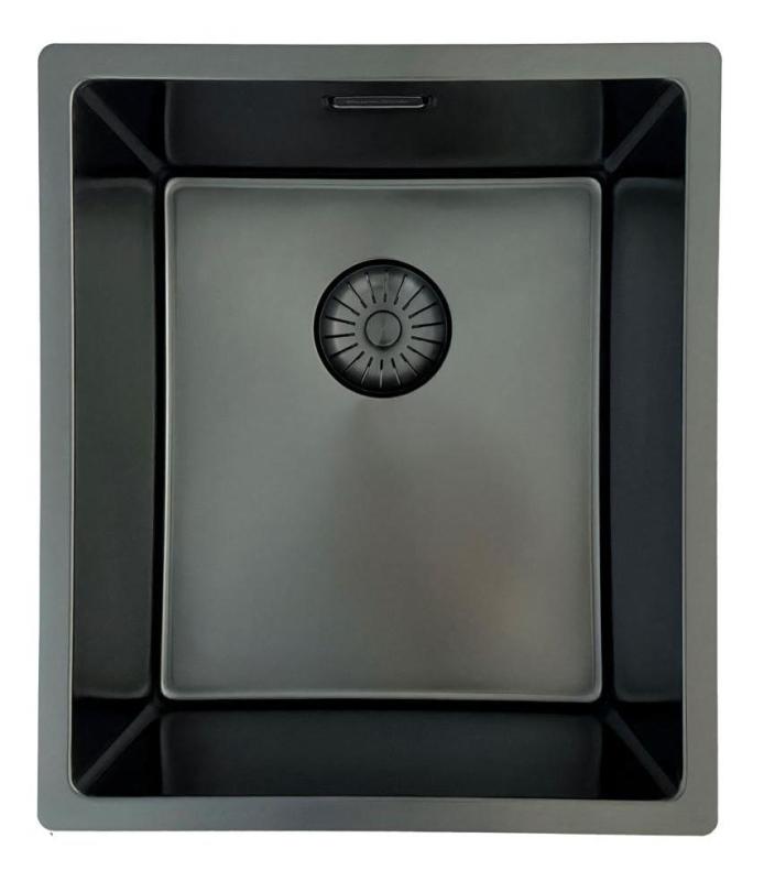 Lavello Pure.Sink Prestige PVD gun metal 34x40 cm raggio 10mm sottopiano, filo top e sopratop PPG3440-61.