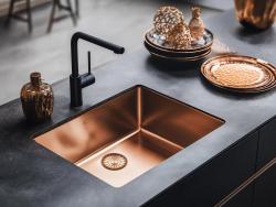 Pure.Sink Prestige lavello 34x40 cm PVD Rame raggio 10 mm sottopiano, filo top e sopratop PPG3440-62