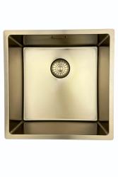 Pure.Sink Prestige lavello 40x40 cm PVD Oro raggio 10mm installazione sottopiano, filo top e da appoggio PPG4040-60