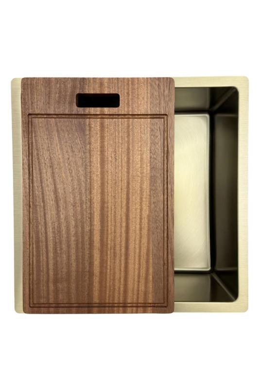 Pure.Sink Prestige lavello 40x40 cm PVD Oro raggio 10mm installazione sottopiano, filo top e da appoggio PPG4040-60