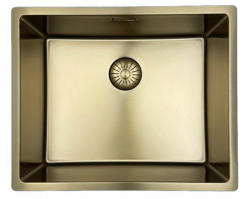 Pure.Sink Prestige lavello 50x40 cm PVD Oro raggio 10mm sottopiano, filo top e sopratop PPG5040-60