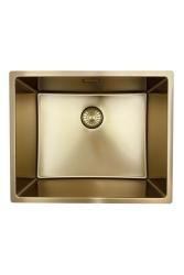 Pure.Sink Prestige lavello 50x40 cm PVD Oro raggio 10mm sottopiano, filo top e sopratop PPG5040-60