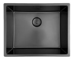 Pure.Sink Prestige lavello 50x40 cm PVD Gun Metal raggio 10 mm per installazione sottotop, filotop e sopratop PPG5040-61.