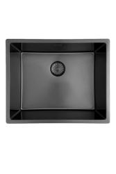 Pure.Sink Prestige lavello 50x40 cm PVD Gun Metal raggio 10 mm per installazione sottotop, filotop e sopratop PPG5040-61.