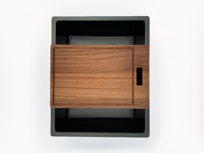 Pure.Sink Prestige lavello 50x40 cm PVD Gun Metal raggio 10 mm per installazione sottotop, filotop e sopratop PPG5040-61.