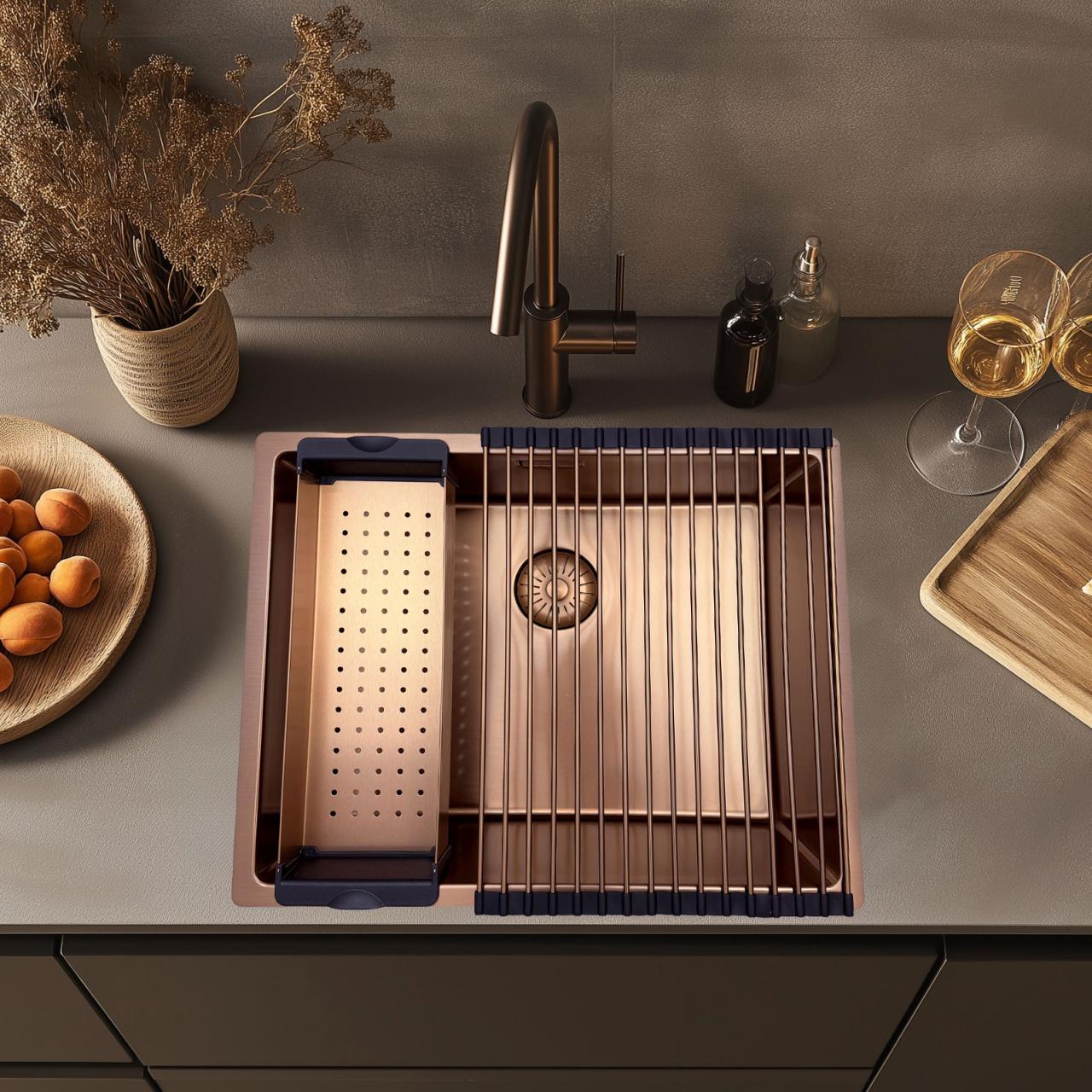 Pure.Sink Prestige tappetino arrotolabile per lavello Rame PPGRM40-62 - Productafbeelding 2