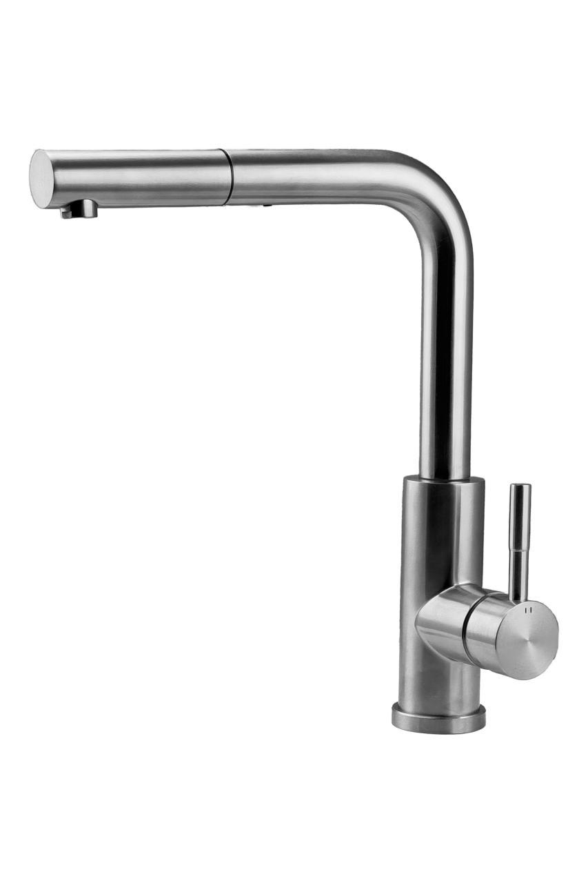 Pure.Sink Elite Steel Spark-S rubinetto da cucina in Acciaio Inox con bocca estraibile PS8041-02 - Productafbeelding