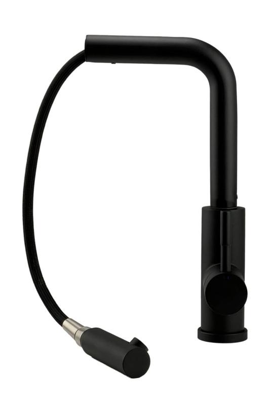 Pure.Sink Elite Steel Spark-S rubinetto da cucina Nero Opaco con bocca estraibile PS8041-10