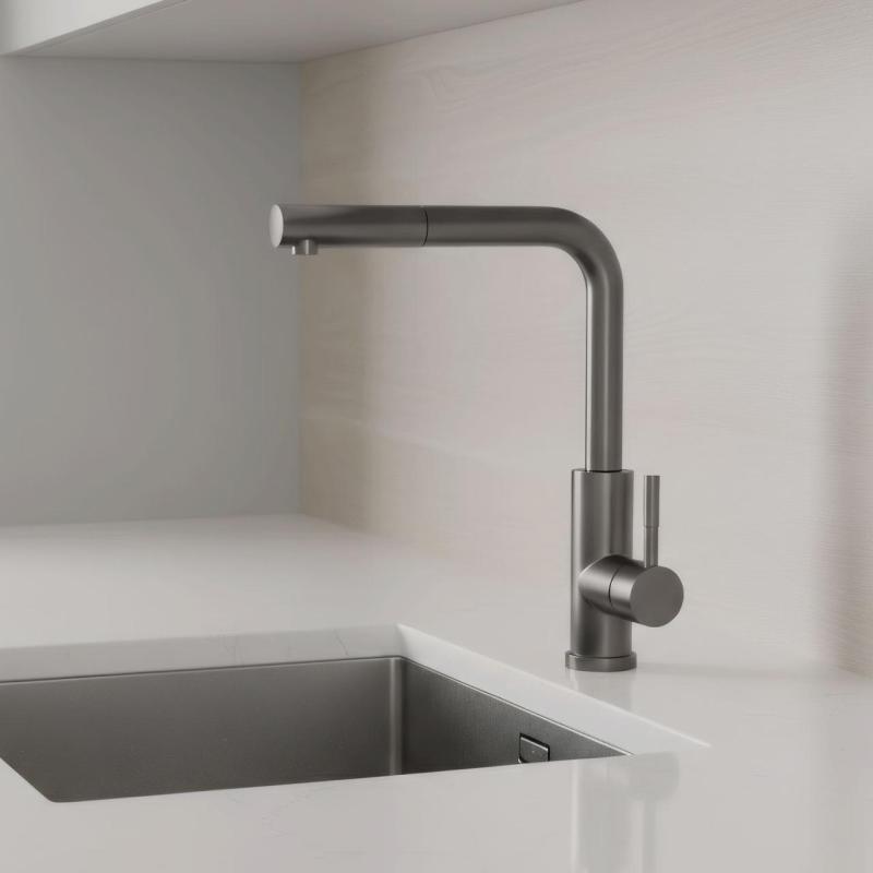 Pure.Sink Elite Steel Spark-S rubinetto da cucina PVD Gun Metal con bocca estraibile PS8041-61