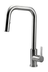 Pure.Sink Elite Steel Crystal-S rubinetto da cucina in Acciaio Inox con bocca estraibile PS8050-02