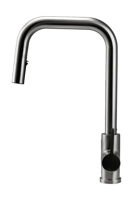 Pure.Sink Elite Steel Crystal-S rubinetto da cucina in Acciaio Inox con bocca estraibile PS8050-02